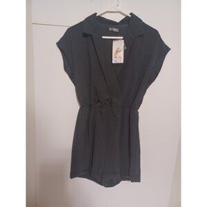 PRETTYGARDEN Women's Long Lantern Sleeve Short Dress Crewneck Tie Waist,Sz SMALL